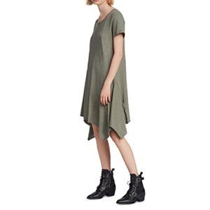 ALLSAINTS Ella Fifi Tee Shirt Dress Olive Green {3G15}